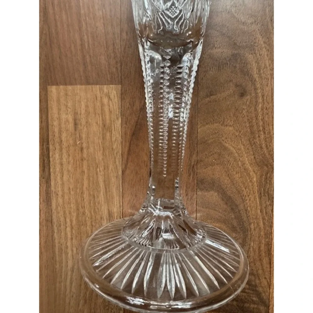Antique McKee Crystal‎ Glass CHAMPION Clear Trumpet Flower Bud Vase 13